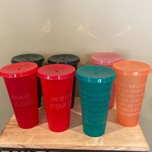 7 Assorted 24oz. Cold beverage Starbucks cups